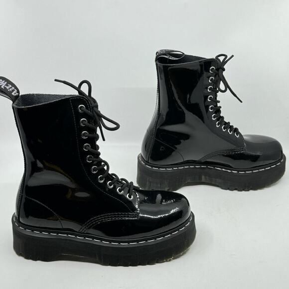 DR MARTENS Aggy 1490 Platform Patent Leather Boots - Picture 2 of 8
